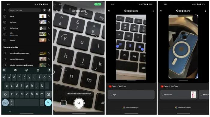 YouTube جستجوی مبتنی بر تصویر را از طریق Google Lens آزمایش می‌کند