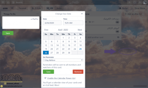 اضافه کردن due date در ترلو
